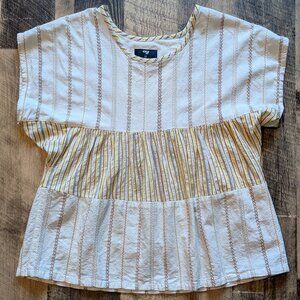 Ace & Jig Marfa Top Ambrosia Cotton Textured Stripes Shirt Blouse